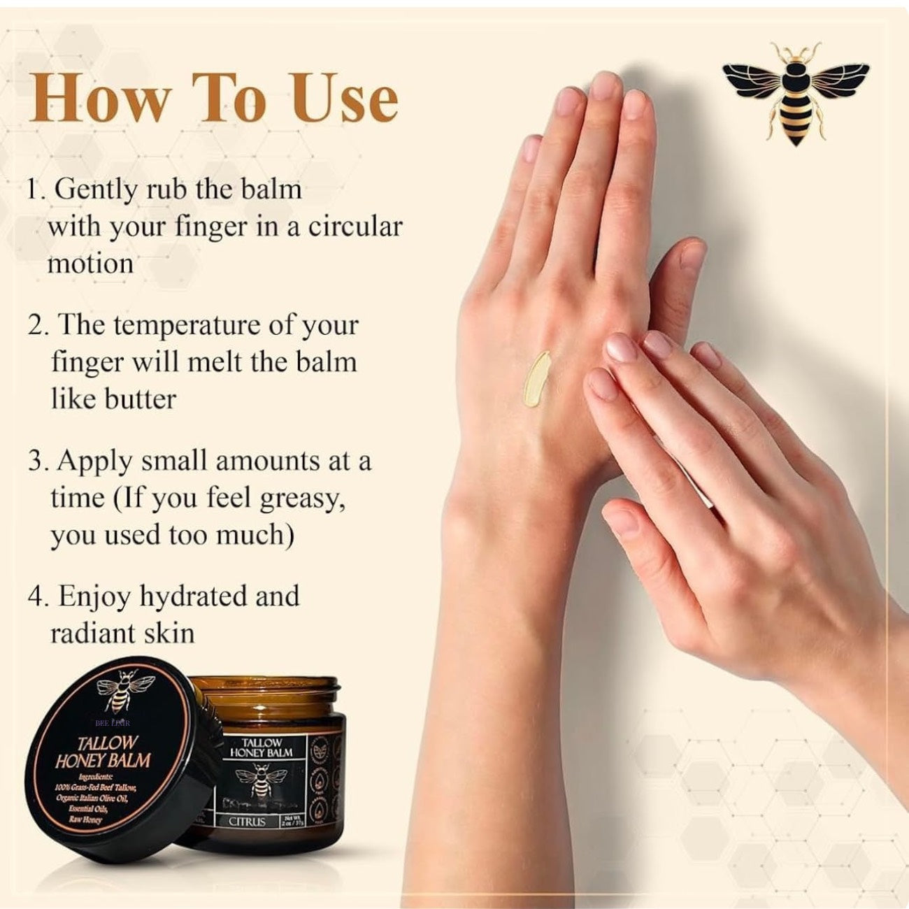 Organic Honey Tallow Balm